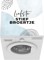 Wasmachine beschermer mat - Quote - Blauw - Familie - Breedte 60 cm x hoogte 60 cm