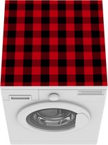 Wasmachine beschermer - Wasmachine mat - Plaid - Rood - Zwart - 60x60 cm - Droger beschermer