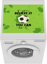 Wasmachine beschermer mat - Quote - Voetbal - Sport - Groen - Breedte 55 cm x hoogte 45 cm