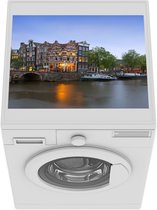 Wasmachine beschermer mat - Uitzicht op de Brouwersgracht in Amsterdam - Breedte 55 cm x hoogte 45 cm