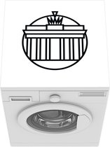 Wasmachine beschermer mat - Eenvoudige illustratie van de Brandenburger Tor in Berlijn - Breedte 60 cm x hoogte 60 cm