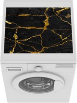 Wasmachine beschermer - Wasmachine mat - Marmer - Goud - Zwart - 55x45 cm - Droger beschermer