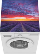 Wasmachine beschermer mat - Paarse lavendelvelden bij de Franse gemeente Valensole - Breedte 60 cm x hoogte 60 cm