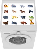 Wasmachine beschermer mat - de big five als Emoji - Breedte 55 cm x hoogte 45 cm