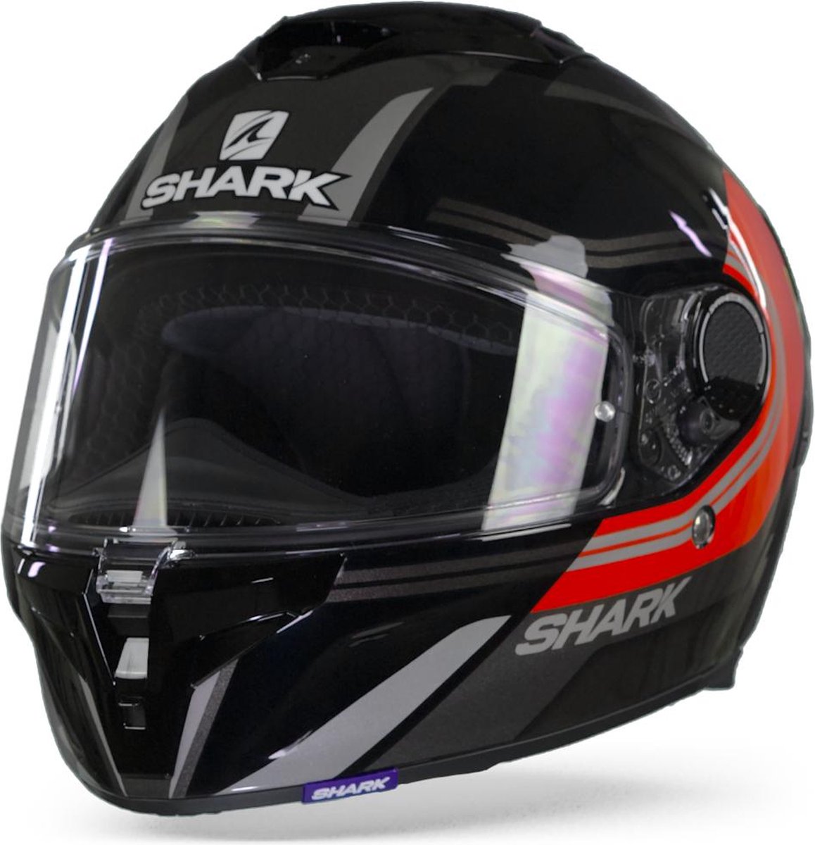 SHARK SPARTAN GT TRACKER BLACK RED SILVER FULL FACE HELMET S - Maat S - Helm
