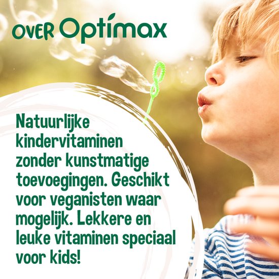 Optimax Kinder Multivitaminen Aardbei - Kinderen -180 kauwtabletten