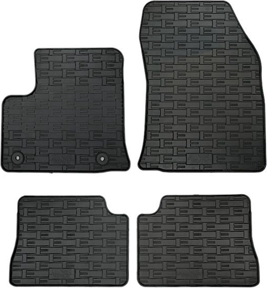 Rubber matten passend voor Peugeot e-208 / Opel e-Corsa F / Citroën DS3 Crossback Electric 2019- (4-delig + montagesysteem)