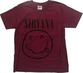 Nirvana Kinder Tshirt -Kids tm 12 jaar- Grey Smiley Rood