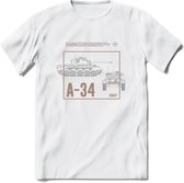 A34 Comet leger T-Shirt | Unisex Army Tank Kleding | Dames / Heren Tanks ww2 shirt | Blueprint | Grappig bouwpakket Cadeau - Wit - XL