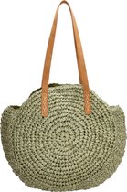 PE-Florence Straw Shopper - Olijfgroen