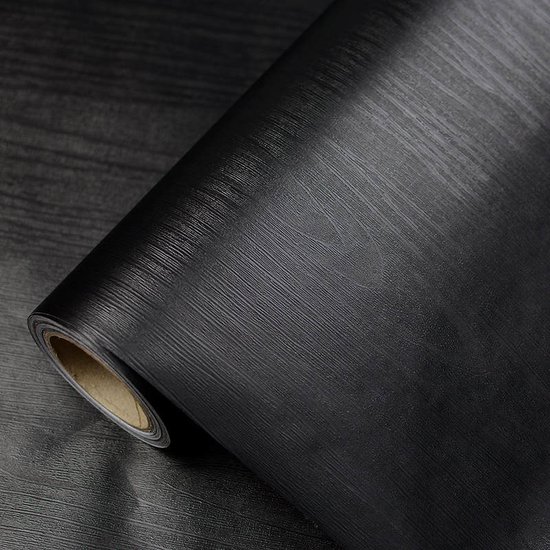 SV. Productie & Lifestyle - Zelfklevende decoratiefolie - houtnerf zwart -  wrap folie... | bol.com