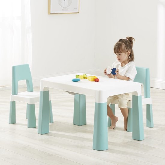 Table pour enfants Witte et verte et 2 Chaises réglables en hauteur | Jeux  | bol
