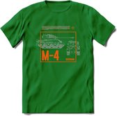 M4 Sherman leger T-Shirt | Unisex Army Tank Kleding | Dames / Heren Tanks ww2 shirt | Blueprint | Grappig bouwpakket Cadeau - Donker Groen - 3XL