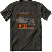 M18 Hellcat leger T-Shirt | Unisex Army Tank Kleding | Dames / Heren Tanks ww2 shirt | Blueprint | Grappig bouwpakket Cadeau - Donker Grijs - M