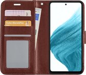 Hoes Geschikt voor Samsung A53 Hoesje Book Case Hoes Flip Cover Wallet Bookcase - Bruin
