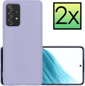 Samsung Galaxy A53 Hoesje Back Cover Siliconen Case Hoes - Lila - 2x