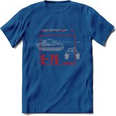 E75 leger T-Shirt | Unisex Army Tank Kleding | Dames / Heren Tanks ww2 shirt | Blueprint | Grappig bouwpakket Cadeau - Donker Blauw - M