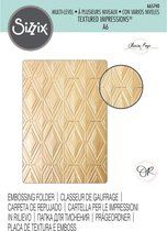 Sizzix Embossing Folder - Multi-Level TextuRood Impressions - Rhombus line pattern