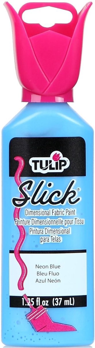 Tulip Dimensionele Stof verf - Slick Florescent Blauw - 37ml
