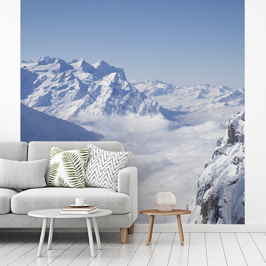 Papier Peint - Papier peint photo Alpes - Neige - Berg - Largeur 300 cm x Hauteur 300 cm