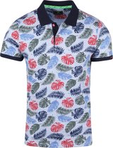 New Zealand Auckland - Polo Print Blauw - Modern-fit - Heren Poloshirt Maat XL