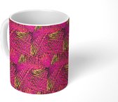 Mok - Koffiemok - Patronen - Design - Abstract - Roze - Mokken - 350 ML - Beker - Koffiemokken - Theemok