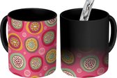 Magische Mok - Foto op Warmte Mokken - Koffiemok - Design - Flowe Power - Roze - Jaren 70 - Magic Mok - Beker - 350 ML - Theemok