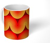 Mok - Koffiemok - Design - Retro - Rood - Abstract - Mokken - 350 ML - Beker - Koffiemokken - Theemok