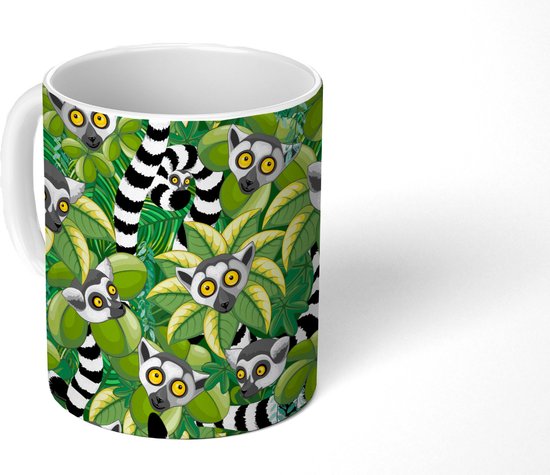 Mok - Koffiemok - Patroon - Jungle - Ringstaartmaki - Mokken - 350 ML - Beker - Koffiemokken - Theemok