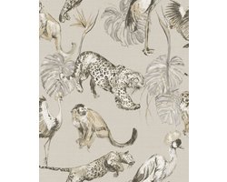 Behang jungle dieren - Behang - Muurdecoratie - Wanddecoratie - Vliesbehang - Zero - 0,53 x 10,05 M.