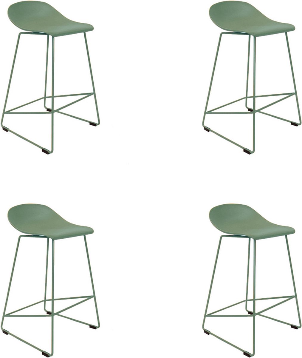 Livin24 Scandinavische Barkruk Ellen groen 66cm - barkrukken set van 4 - barstoel