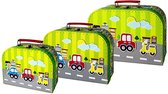 Simply for Kids 3-delige Kofferset Voertuigen