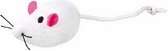 kattenspeelgoed met catnip muis 5 cm pluche wit