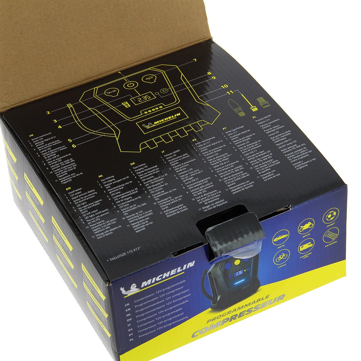 Michelin 12V Bandenpomp - Instelbare druk, USB-poort thumbnail 4