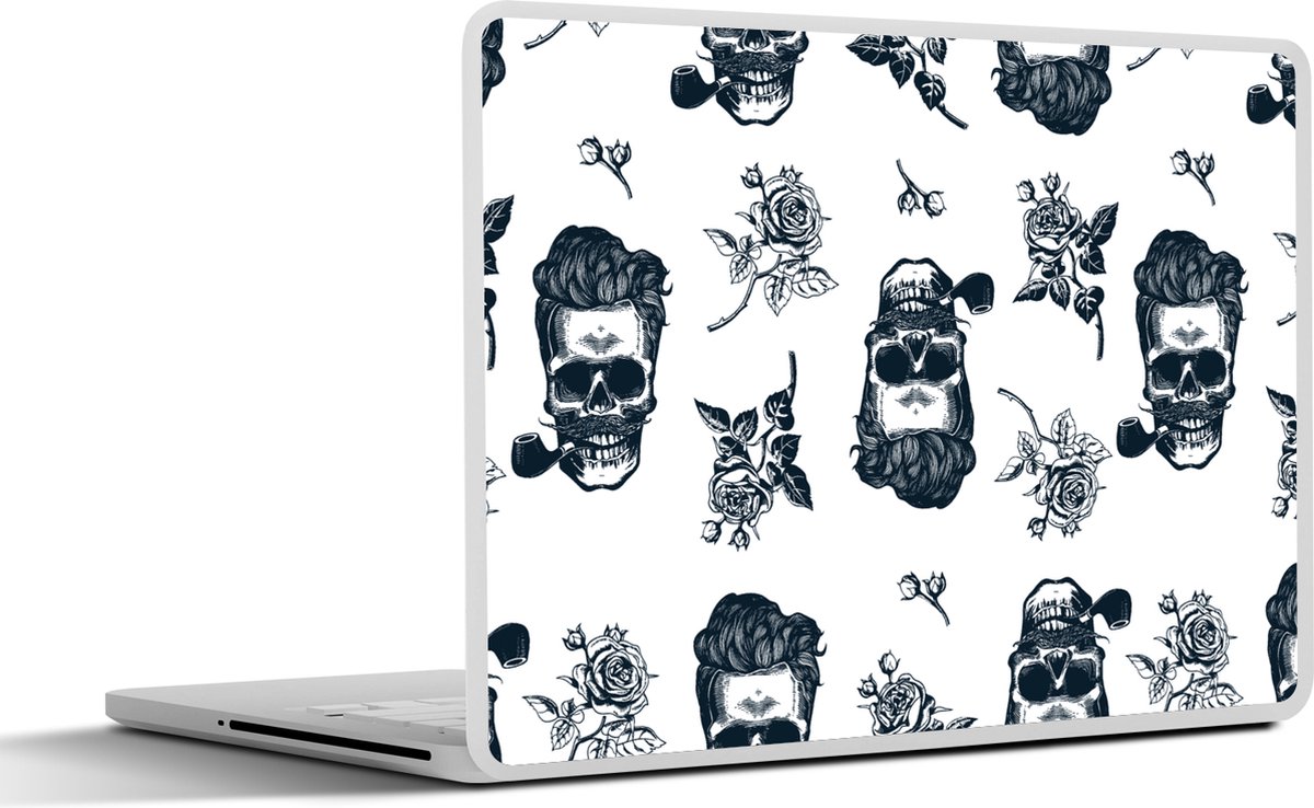Laptop sticker - 11.6 inch - Patronen - Schedel - Rozen - Piraten - Jongens - Kinderen - Kids - 30x21cm - Laptopstickers - Laptop skin - Cover