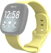 Mobigear Siliconen Watch bandje geschikt voor Fitbit Versa 3 Bandje Druksluiting | Mobigear Sport Dual - Geel