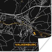 Poster Plattegrond - Valkenburg - Stadskaart - Kaart - Goud - 50x50 cm