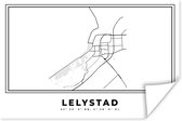 Poster Plattegrond – Lelystad – Zwart Wit – Stadskaart - Kaart - Nederland - 90x60 cm