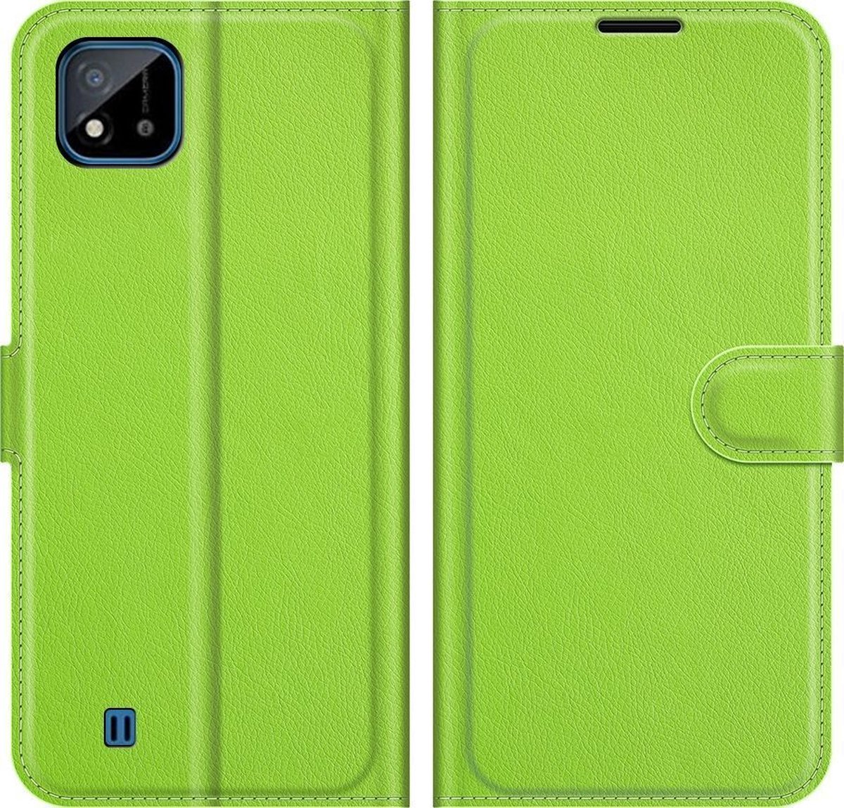 Mobigear Telefoonhoesje geschikt voor Realme C11 (2020) Hoesje | Mobigear Classic Bookcase Portemonnee | Pasjeshouder voor 3 Pasjes | Telefoonhoesje voor Pinpas / OV Kaart / Rijbewijs - Groen