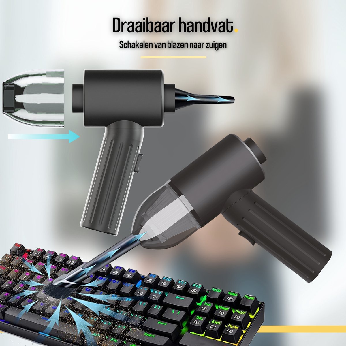 HYP. Air Duster Pro Lite Blazen & Zuigen 11 delig 50.000 RPM