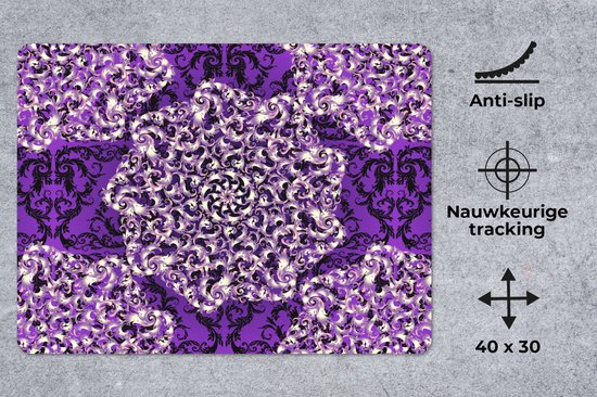 Sous-main 40x30 cm - Tapis de souris Rose - Violet - Motifs - Baroque - Sous-main XL - Protège-sous-main - Tapis de souris Ordinateur