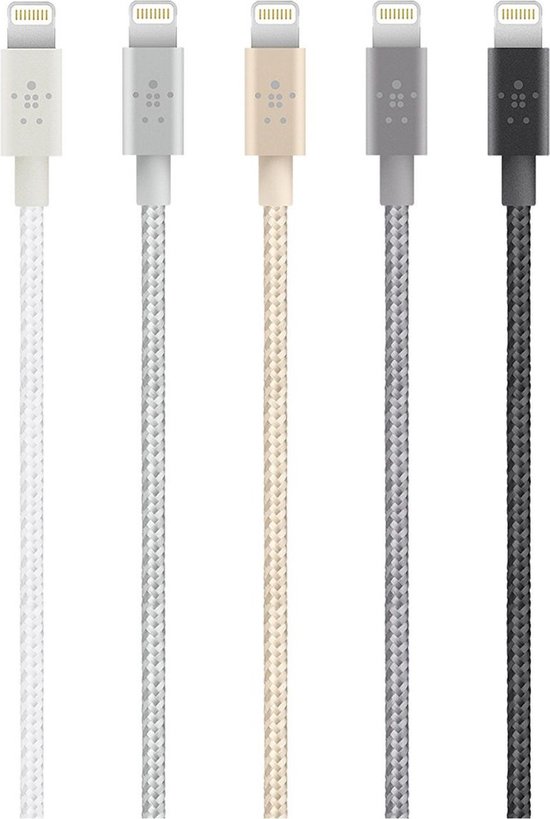 Belkin MIXIT Metallic Apple Lightning naar USB Kabel - 1.2 meter - Wit