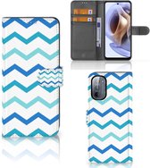 Coque pour téléphone portable Motorola Moto G31 | G41 Valise Photo Zigzag Blauw