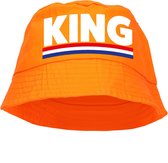 King bucket hat - oranje - Koningsdag/ EK/ WK - Holland vissershoedje