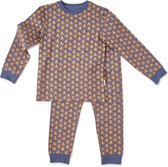 Little Label Pyjama Jongens Maat 86 - blauw, oranje - Zachte BIO Katoen - 2-delige pyama jongens - Dierenprint