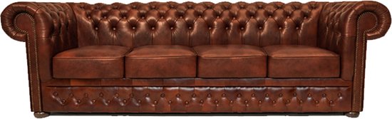 Chesterfield Bank First Class Leer | 4-zits | Cloudy Karamel | 2 tot 4 weken levertijd