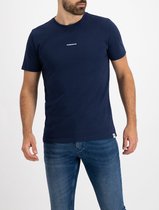 Purewhite -  Heren Regular Fit  Essential T-shirt  - Blauw - Maat L