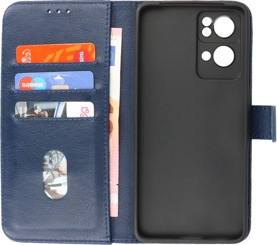 Business Book Case Phone Case - Étui portefeuille - Convient pour Oppo Reno 7 Pro 5G - Marine