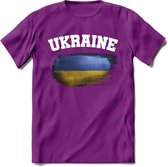 Oekraine vlag T-Shirt | Dames - Heren – Unisex Kleding | Ukraine support shirt | Tshirt Met Print - Paars - XXL