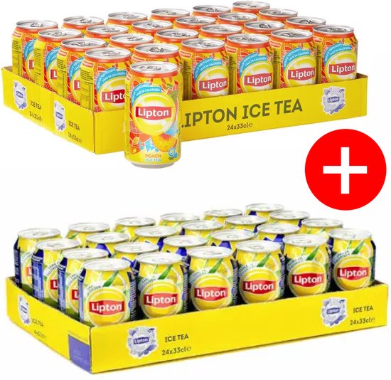 Lipton ice tea sparkling + peach mix tray - 48 x 330ml